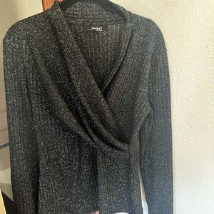 DKNY Charcoal V-Neck Sweater